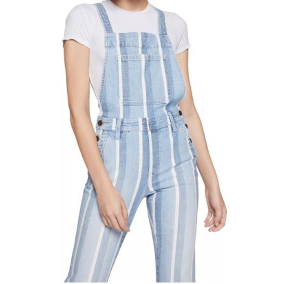 BCBGeneration Denim - BCBGeneration Striped Denim Overalls